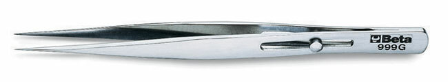 Pęseta prosta z blokadą, model 999g, 140mm 1