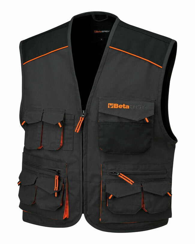 Kamizelka robocza beta easy, płótno t/c, wstawki oxford, 260 g/m2, kolor szary, model 7907e rozmiar xxxl 1