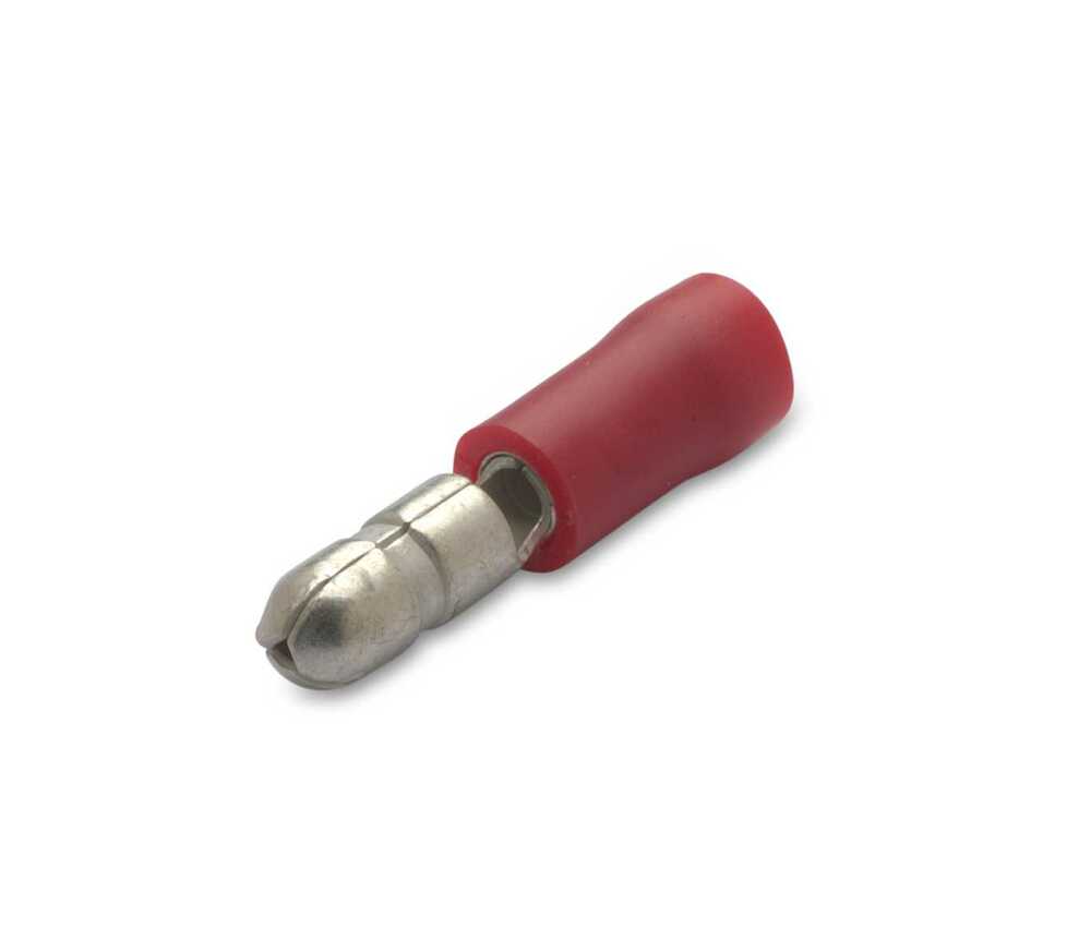 Wtyk izolowany z antywibracyjną tulejką miedzianą, 1.5/4, pvc, zakres 0.25-1.5 mm2, czerwony, opakowanie 100 sztuk model bm00130 1