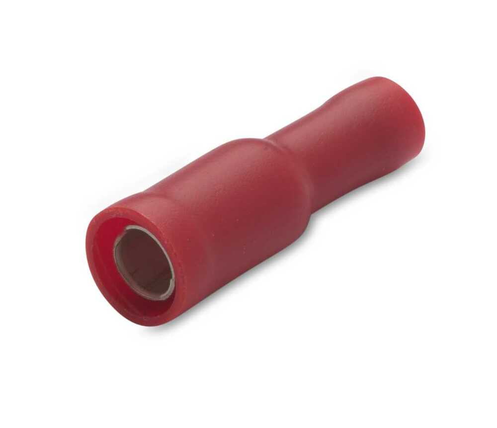Gniazdo całkowicie izolowane z antywibracyjną tulejką miedzianą, 1.5/4, pvc, zakres 0.25-1.5 mm2, czerwona, opakowanie 100 sztuk 1
