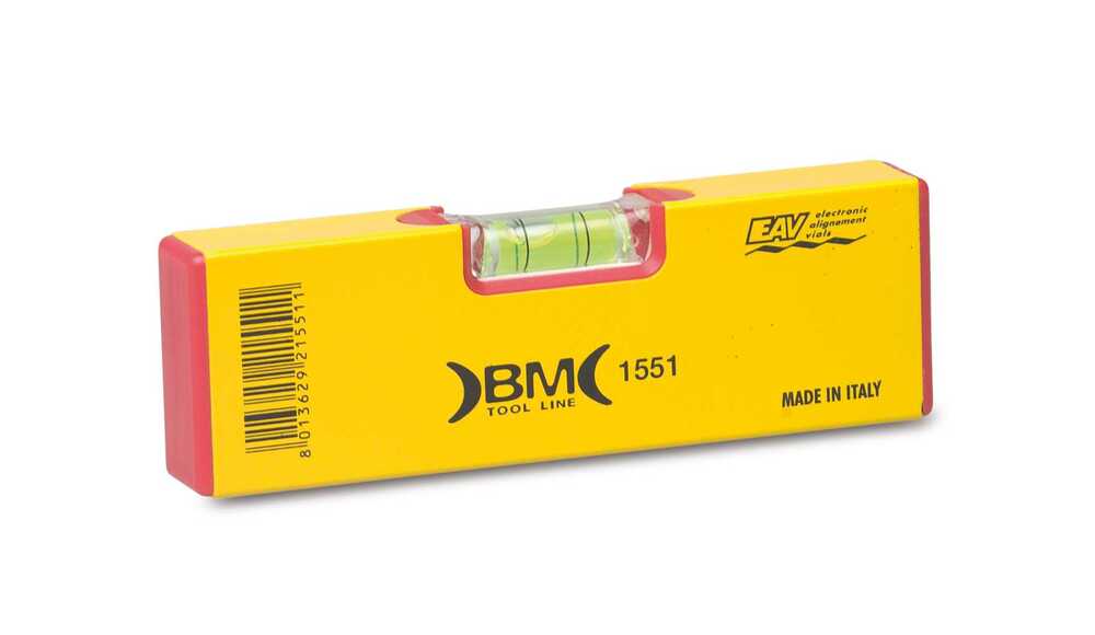 Mini poziomica aluminium strukturalne malowane, długość 150 mm, 1 libelka, dokładność 1mm/m model bm1551 1