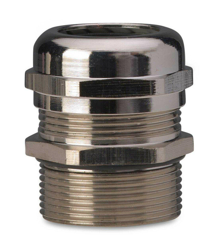 Dławik mosiężny niklowany ip68 z długim gwintem, gwint m25x1,5, zakres przewodów śr10-14 mm, opakowanie 25 sztuk model bm2525l 1
