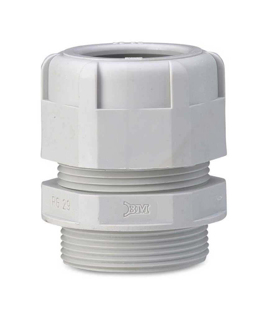 Dławik kablowy ip68 z kołnierzem, gwint pg 21, szary ral 7035, opakowanie 25 sztuk model bm4921 1