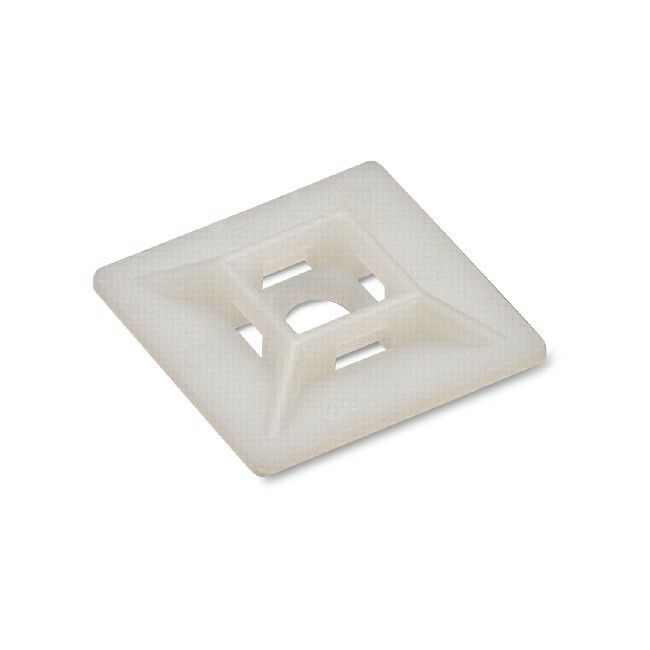 Uchwyt montażowy przykręcany, dwutorowy, do opasek kablowych do 4.8mm, kolor naturalny, 28x28x5.8mm, opakowanie 100 sztuk model 1