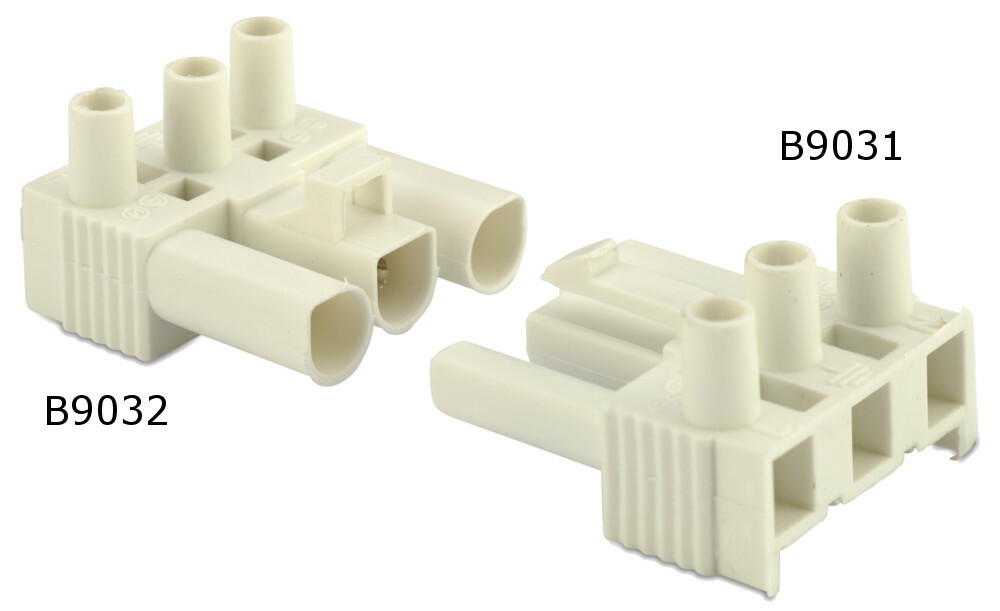 Wtyk szybkozłaczki elektrycznej, 3p, 2,5 mm2, biały, bez obudowy, pa6.6, opakowanie 50 sztuk model bmb9031 1