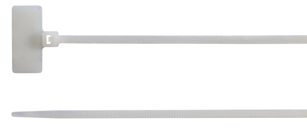 Opaska kablowa, z tabliczką opisową zewnętrzną, 110x2,5 mm, 20x9 mm, naturalna, opakowanie 100 sztuk model bmbt11125 1