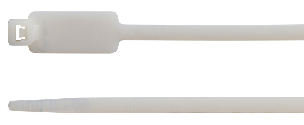 Opaska kablowa, z tabliczką opisową wzdłużną, 190x4,8 mm, 13x27 mm, naturalna, opakowanie 100 sztuk model bmbt12248 1