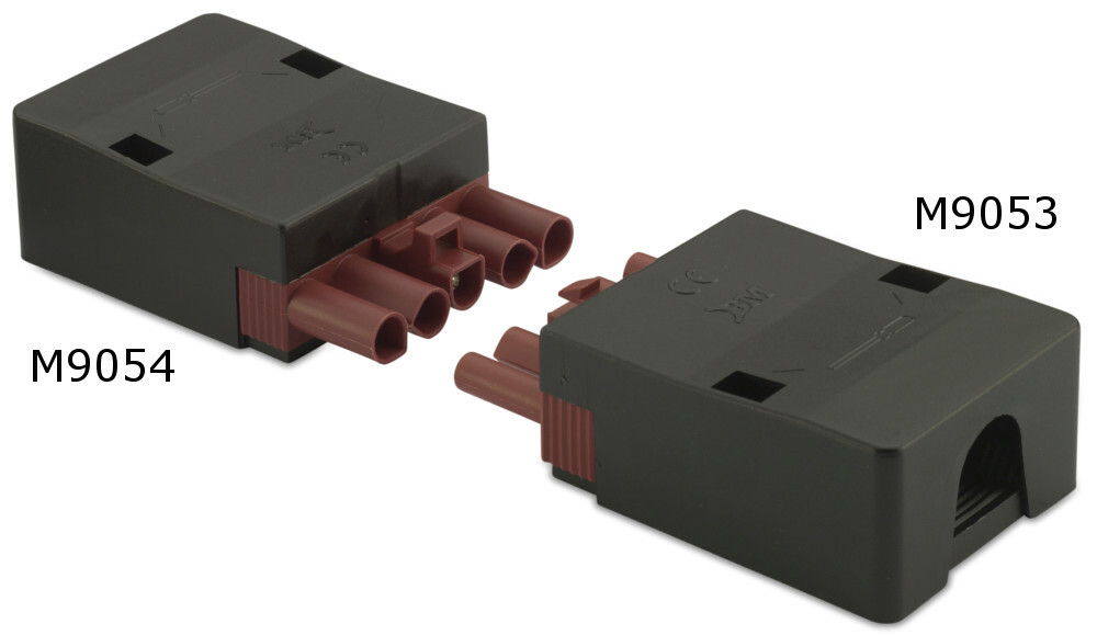 Wtyk szybkozłaczki elektrycznej wzmocniony, 5p, 2,5 mm2, brązowy, obudowa czarna, pa6.6+25% włókno szklane, opakowanie 50 sztuk 1