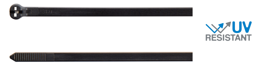 Opaska kablowa, ze stalowym zębem, 200x2,5 mm, czarna, opakowanie 100 sztuk model bmnl2025 1