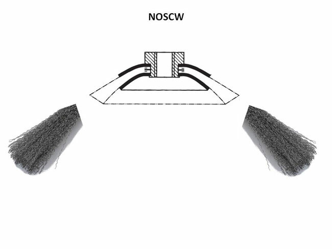 Szczotka tarczowa kątowa, drut karbowany ze stali węglowej , br001-beb noscw100x13xm14mm, drut 0,3mm 1r t20, flexovit 1
