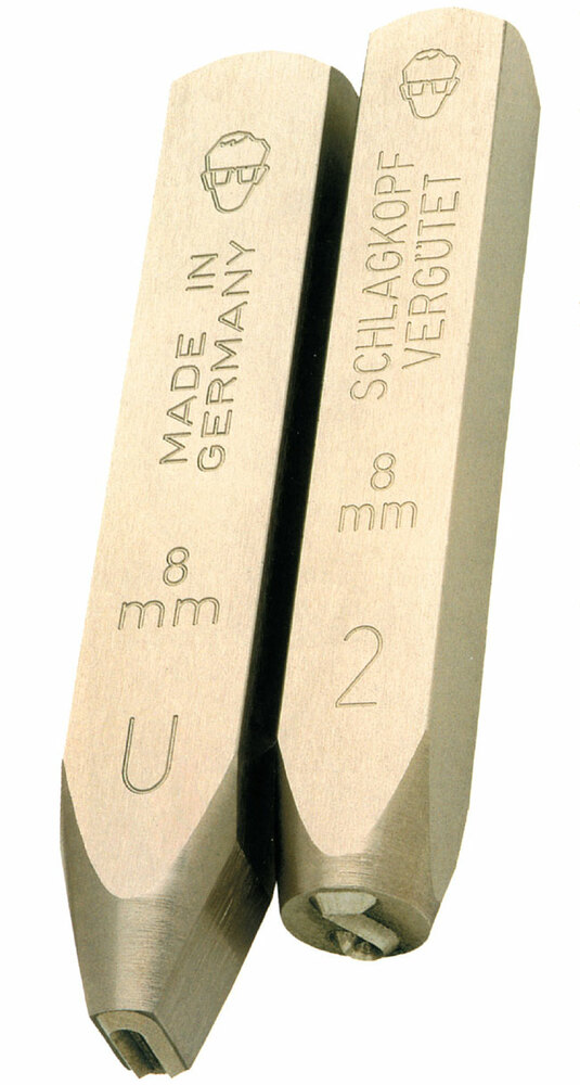 Znacznik stalowy, wykonanie standard, model 101, wysokość znaku 1,5mm, litera l 1