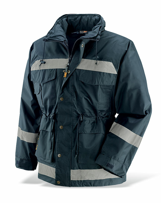 Kurtka 4 w 1 new ticino z tkaniny poliestrowej/ pcw, wielosezonowa, kaptur zwijany w kołnierzu, zgrzewane szwy, podpinka na zame 1