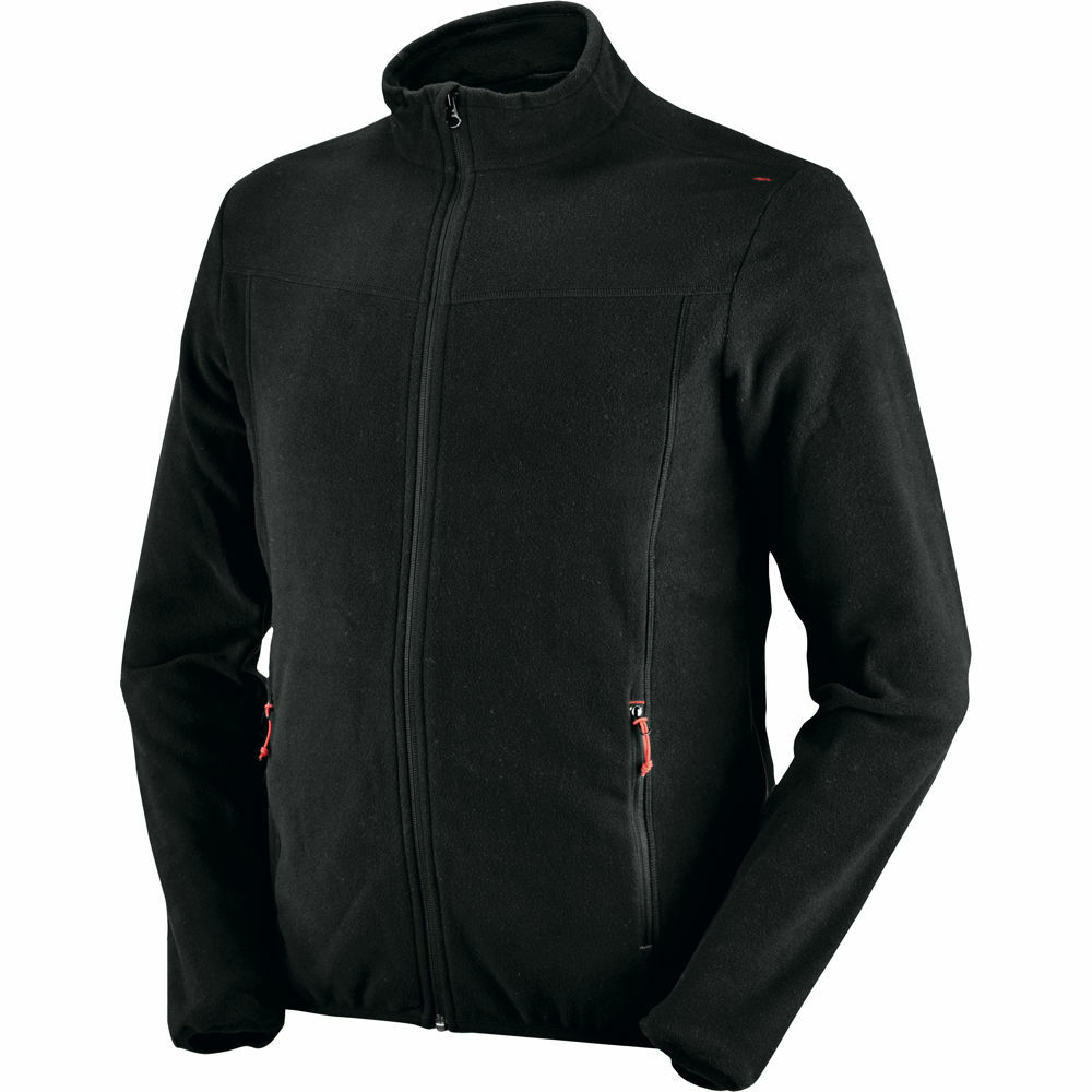 Bluza gstaad z mikropolaru, 100% poliester, gramatura 200g/m2, kontrastowe czerwone wstawki, kolor czarny, model 455096, rozmiar 1