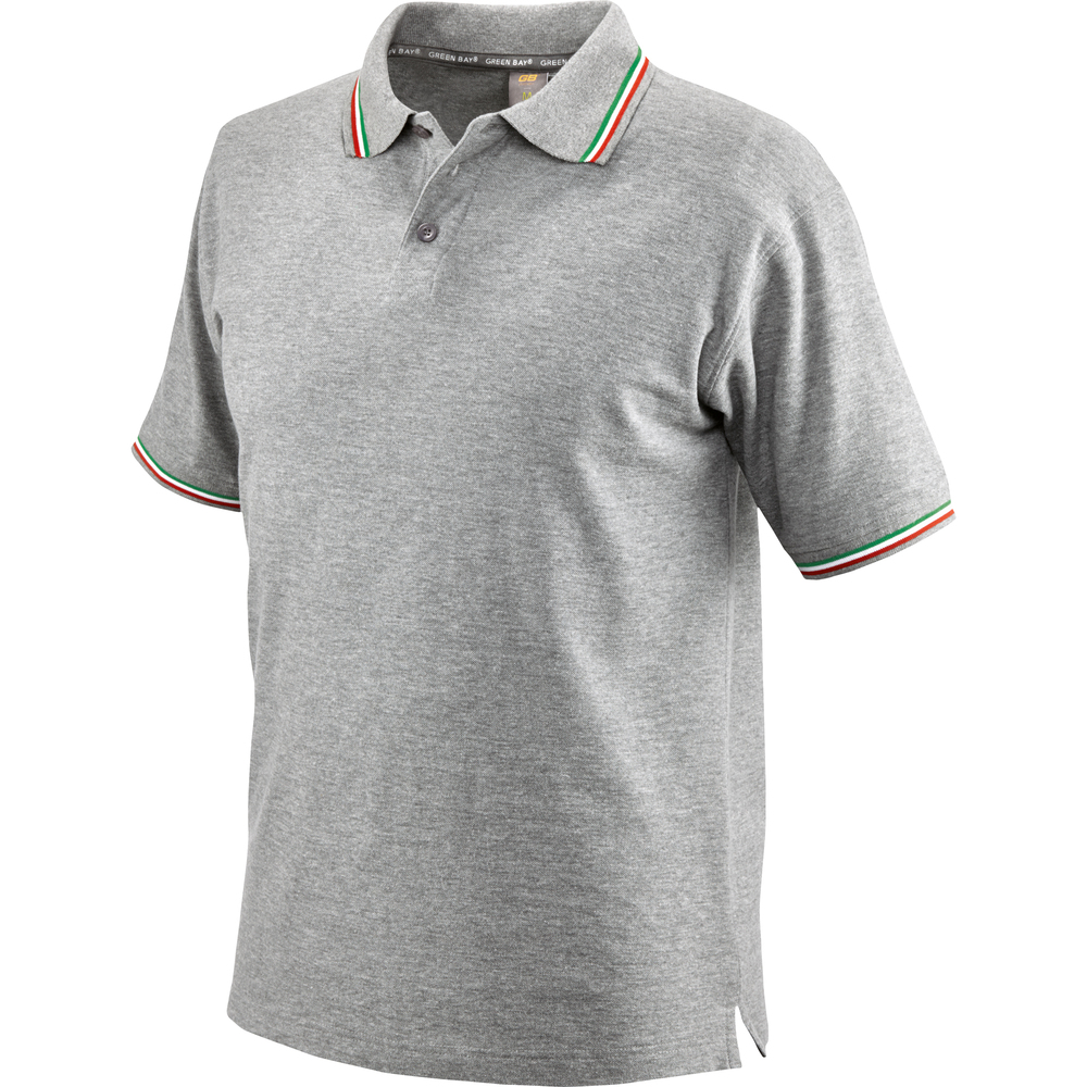 Koszulka polo tricolor r.kr.szara l 1