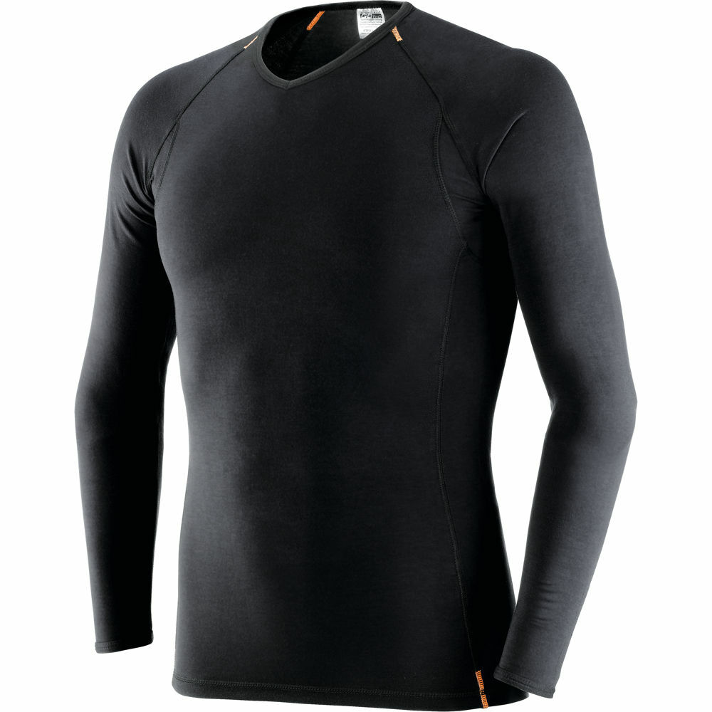 Podkoszulek 2nd skin,tkanina termoregulacyjna, 95% soja, 5% elastan, gramatura 200 g/m2, długi rękaw, szwy w kontrastowym pomar 1