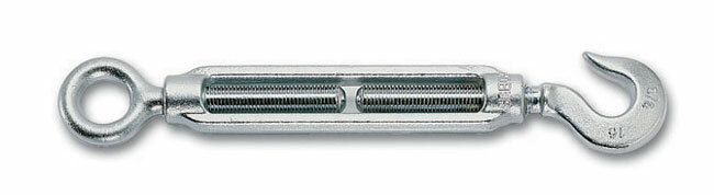 Nakrętka napinająca - śruba rzymska - otwarta, ucho-hak, ocynkowana, model 8006z, m12mm, ce 1