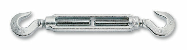 Nakrętka napinająca - śruba rzymska - otwarta, hak-hak, ocynkowana, model 8007z, m22mm, ce 1