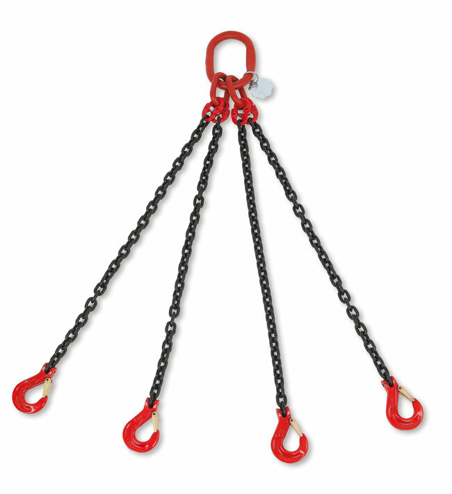 Zawiesie łańcuchowe czterocięgnowe, łańcuch 6mm, długość 1m, dor 2,36t, ce uni en 818-4, w skrzynce, model 8094/4/6mm/1m 1
