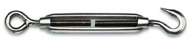 Nakrętka napinająca - śruba rzymska - otwarta ucho-hak, model 8206, m6mm, stal inox aisi 316 1