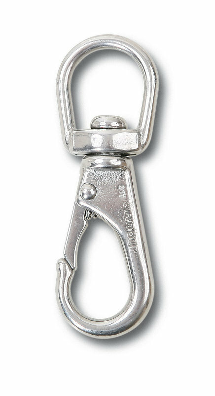 Hak karabinkowy z krętlikiem, model 8267, 12mm, stal inox aisi 316 1