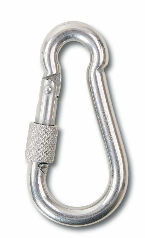 Hak karabinkowy z nakrętką zabezpieczającą, model 8274g, 10x100mm, stal inox aisi 316 1