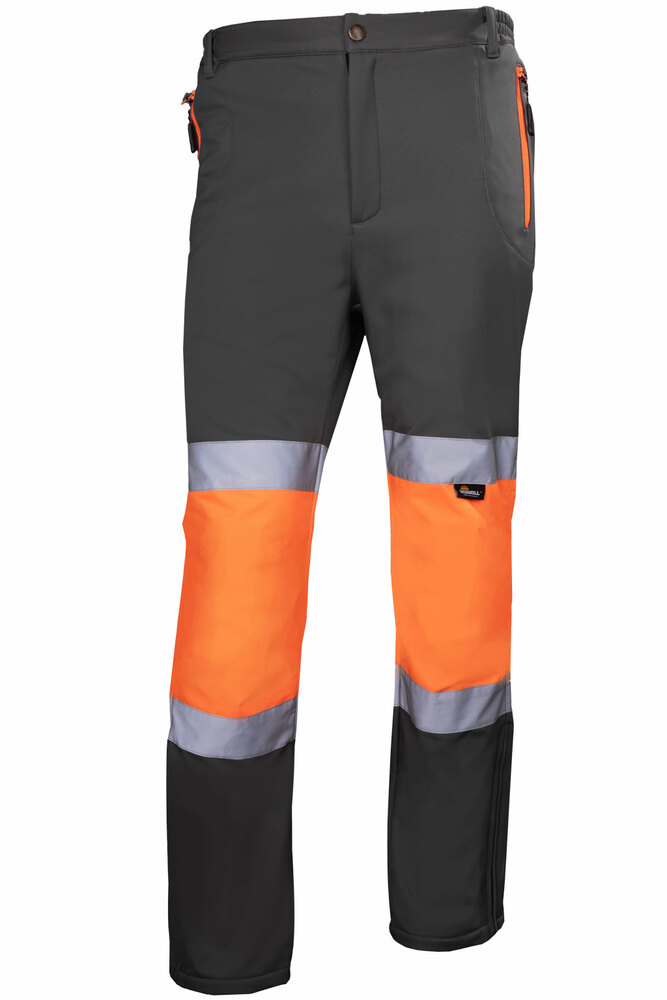 Spodnie robocze softshell hv, wzmocnione materiałem oxford, szaro-czarne, rozmiar s 1