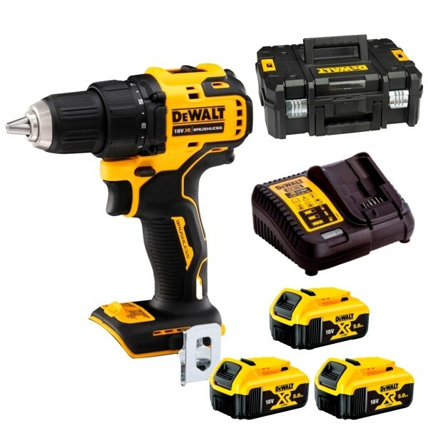 Wiertarko-wkrętarka XR 18V + 3x5Ah + ładowarka + walizka DeWALT DCD708P3T 1