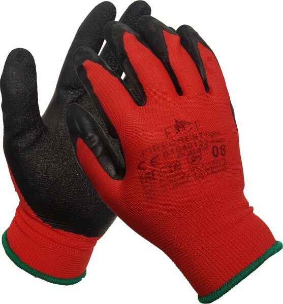 Rękawice nylonowe powlekane czerwono-czarne Firecrest Light rozmiar 8 1