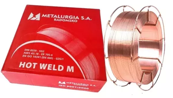 Drut spawalniczy MIG/MAG SG2 ø0,8 mm 15kg METALURGIA HOT WELD 1
