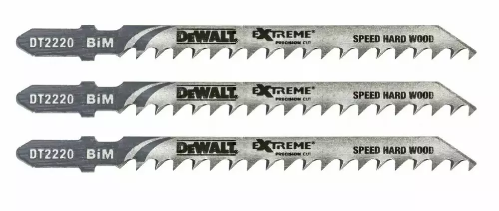 Brzeszczoty do wyrzynarek 100mm do szybkiego cięcia twardego drewna 3 szt. DeWalt DT2220 1