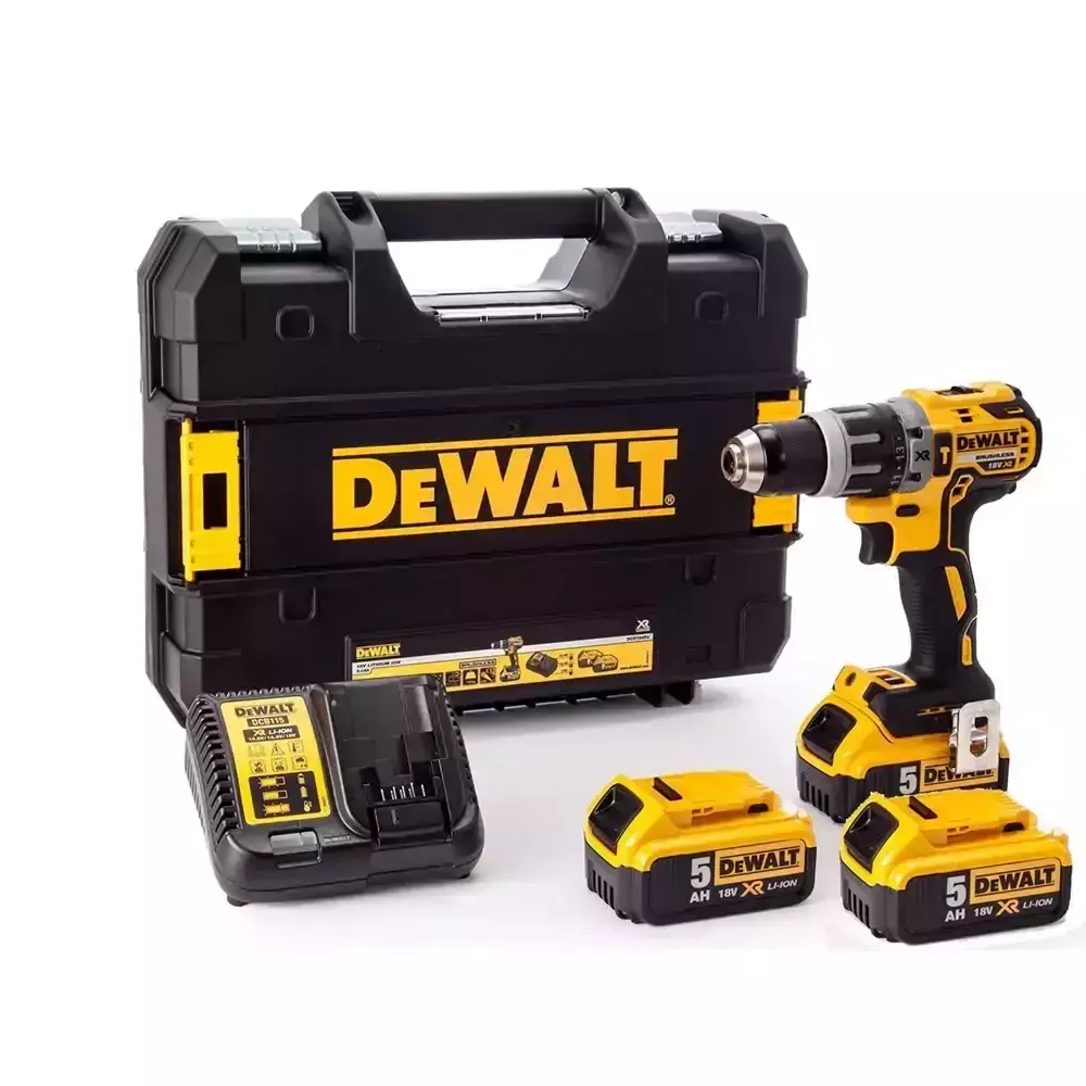 Wiertarko-wkrętarka z udarem 18V XR + 3x5Ah + ładowarka + walizka DeWALT DCD996P3-QW 1