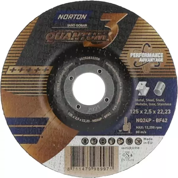 Tarcz do cięcia ø125x0.8 QUANTUM-3 metal/inox Norton 1