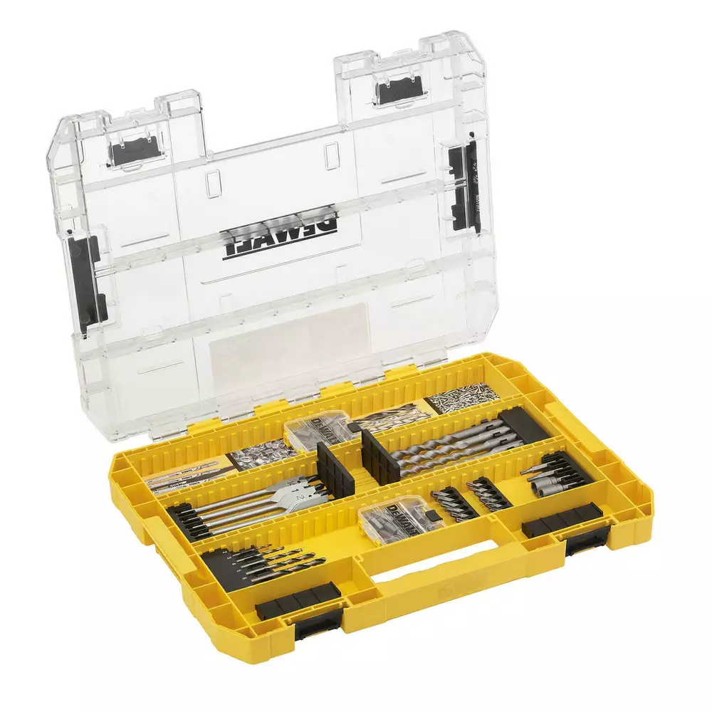 Zestaw 85 szt. końcówek PH, PZ, TX, wierteł do drewna, metalu i betonu Large Tough Case DeWALT DT70763 1