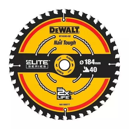 Piła tarczowa do cięcia drewna ø184x16x1,25mm 40 zębów ELITE Dewalt DT10303 1