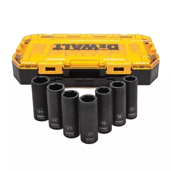 Zestaw 7 szt. długich nasadek udarowych 1/2" DeWalt DWMT74737-0 1