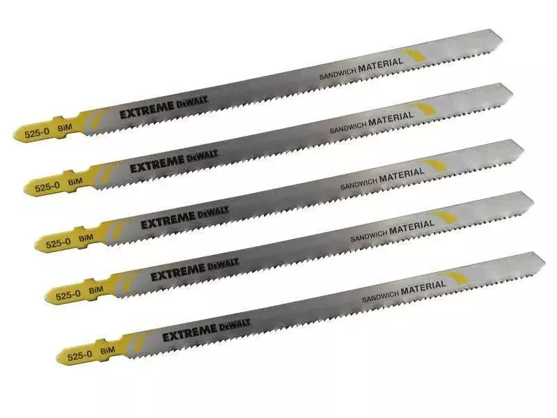 Zestaw 5 brzeszczotów 180mm do cięcia płyt warstwowych i metalu DeWalt DT2084 1