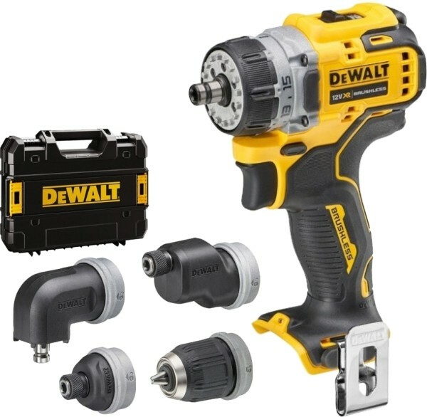 Wiertarko-wkrętarka 12V z wymiennymi głowicami 57Nm b/aku + walizka DeWALT DCD703NT 1
