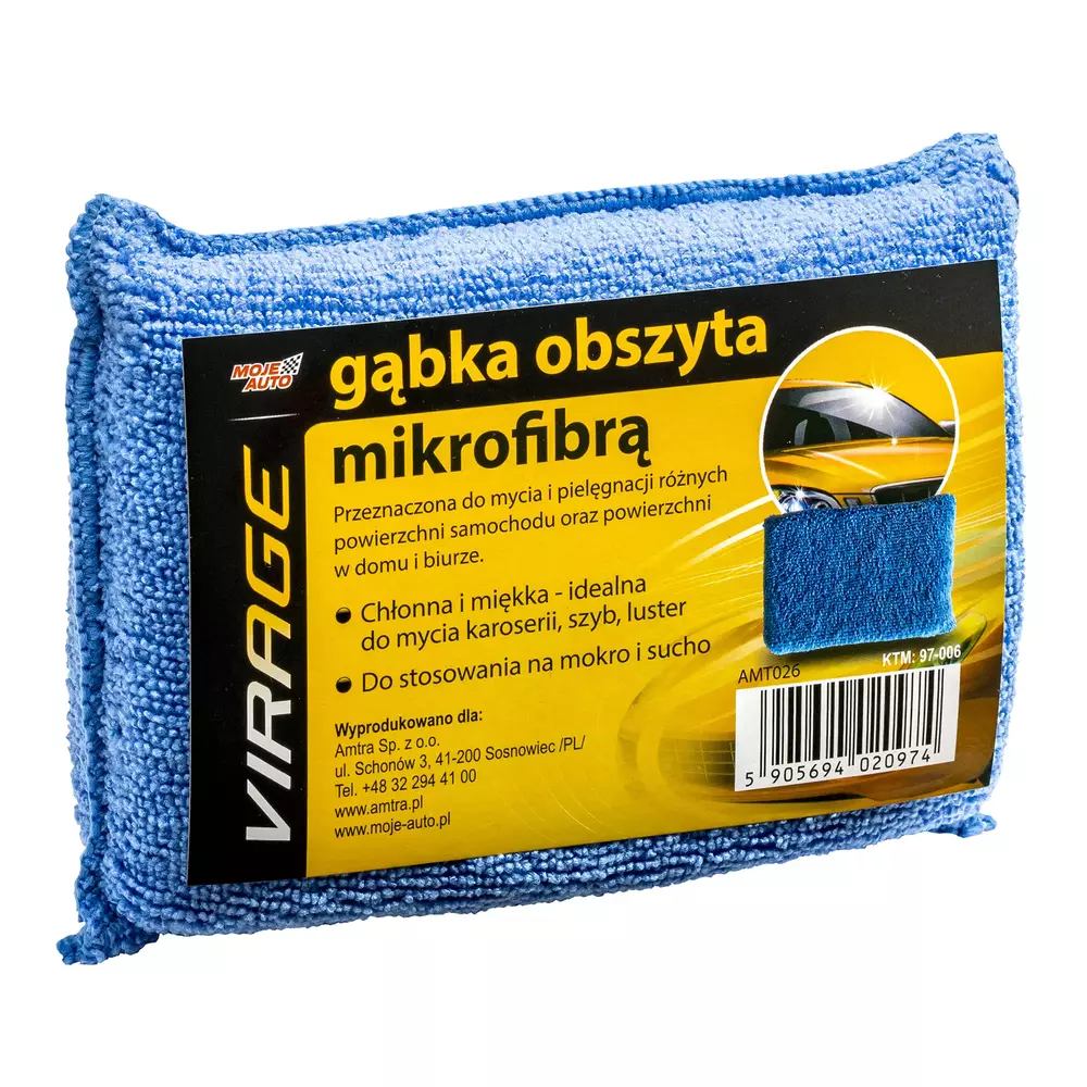 Gąbka obszyta mikrofibrą MOJE AUTO VIRAGE 1