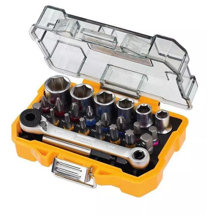 Zestaw 24 szt. bitów i nasadek z grzechotką 1/4" DeWALT DT71516 1