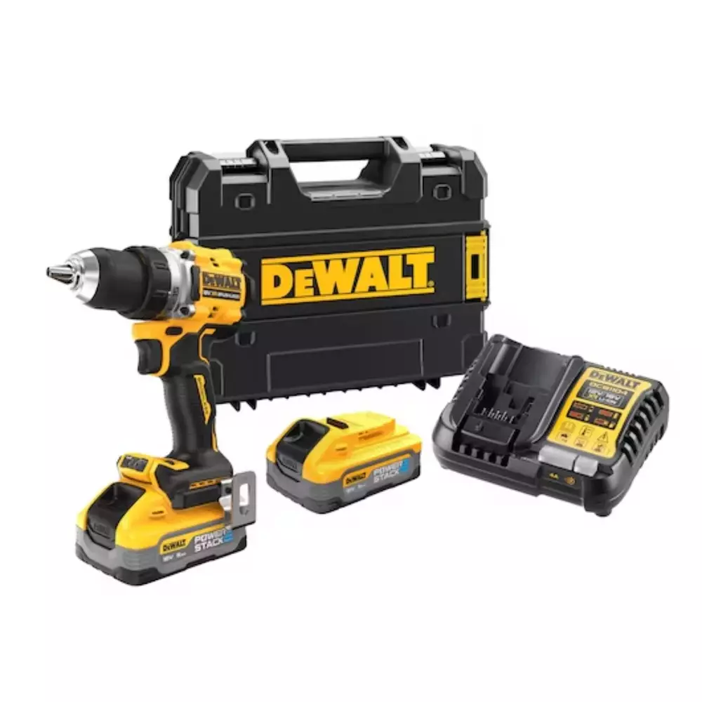 Wiertarko-wkrętarka 18V XR 90Nm - 2xPOWERSTACK 5Ah + ładowarka + walizka DeWalt DCD800H2T-QW 1