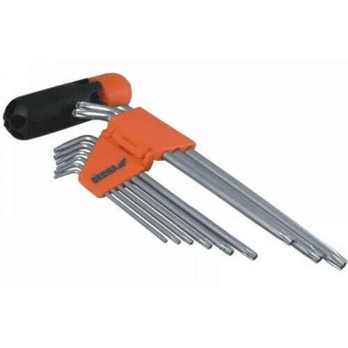 Kpl. kluczy TORX  CrV 9szt. Dedra 0654 1
