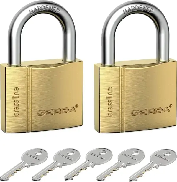 Kłódki mosiężne zatrzaskowe kpl 2 szt Gerda Brass line KMZ 60 1