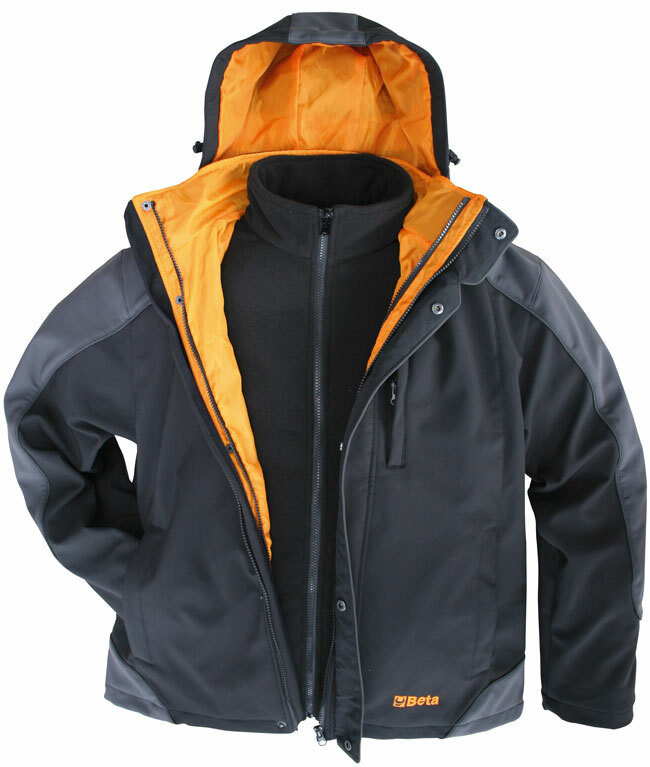 KURTKA DŁUGA SOFTSHELL YETI  (3 W 1) Z KAPTUREM, 96% POLIESTER, 4% ELASTIK-TPU, 310-320 G/M2, WODOODPORNA I ODDYCHAJĄCA, CZARN 1
