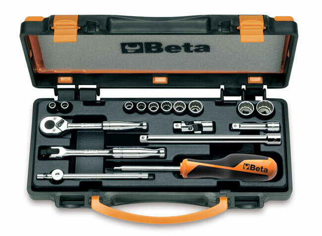 ZESTAW NASADEK DWUNASTOKĄTNYCH CALOWYCH 900AS/MB Z AKCESORIAMI, 3/16-9/16, 17 ELEMENTÓW, W PUDEŁKU METALOWYM, MODEL 900AS 1