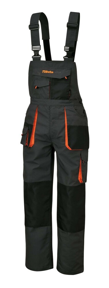 SPODNIE ROBOCZE NA SZELKACH BETA EASY, PŁÓTNO T/C, WSTAWKI OXFORD, 260 G/M2, KOLOR SZARY, MODEL 7903E ROZMIAR S 1