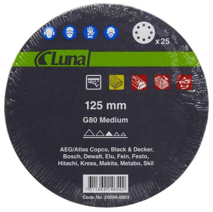 Krążek ścierny papierowy 125 G120 8-H NO-FILL LUNA 200980407 1