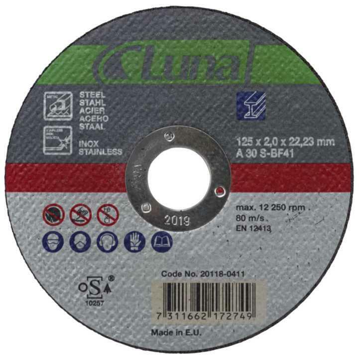 Tarcza do cięcia metalu 180x1,6x22,23 A 30 S-BF41 płaska Luna 201180502 1