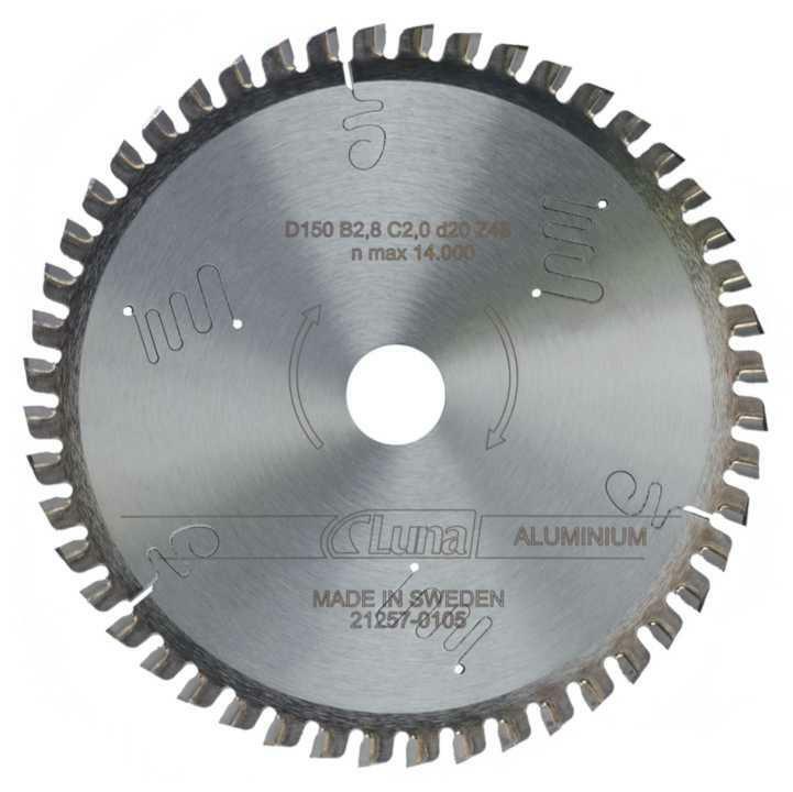 Piła tarczowa do cięcia aluminium 150x20 Z48 LUNA 212570105 1