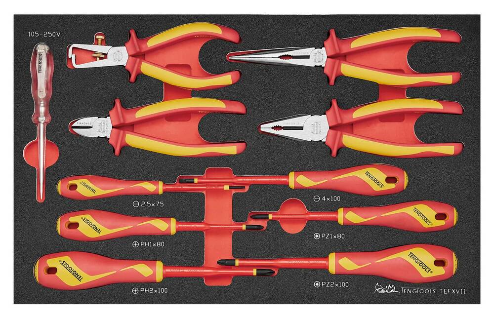 Zestaw szczypiec i wkrętkaów VDE 1000V TEFXV11 Teng Tools 285500104 1