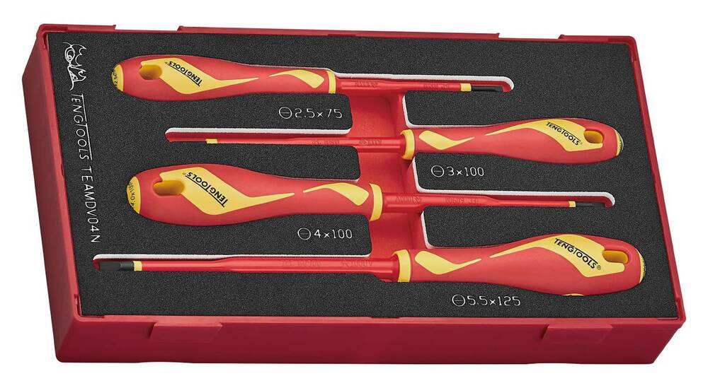 Zestaw wkrętaków płaskich VDE 1000V TEAMDV04N Teng Tools 285540100 1